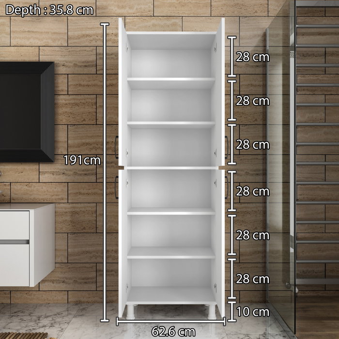 Hanah Home Armario Multiusos M4 - 1103 Blanco Hanah Home Armario Multiusos M4 - 1103 Blanco